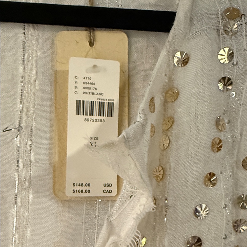 Sequin Embellished White Top - Picture 5 of 7